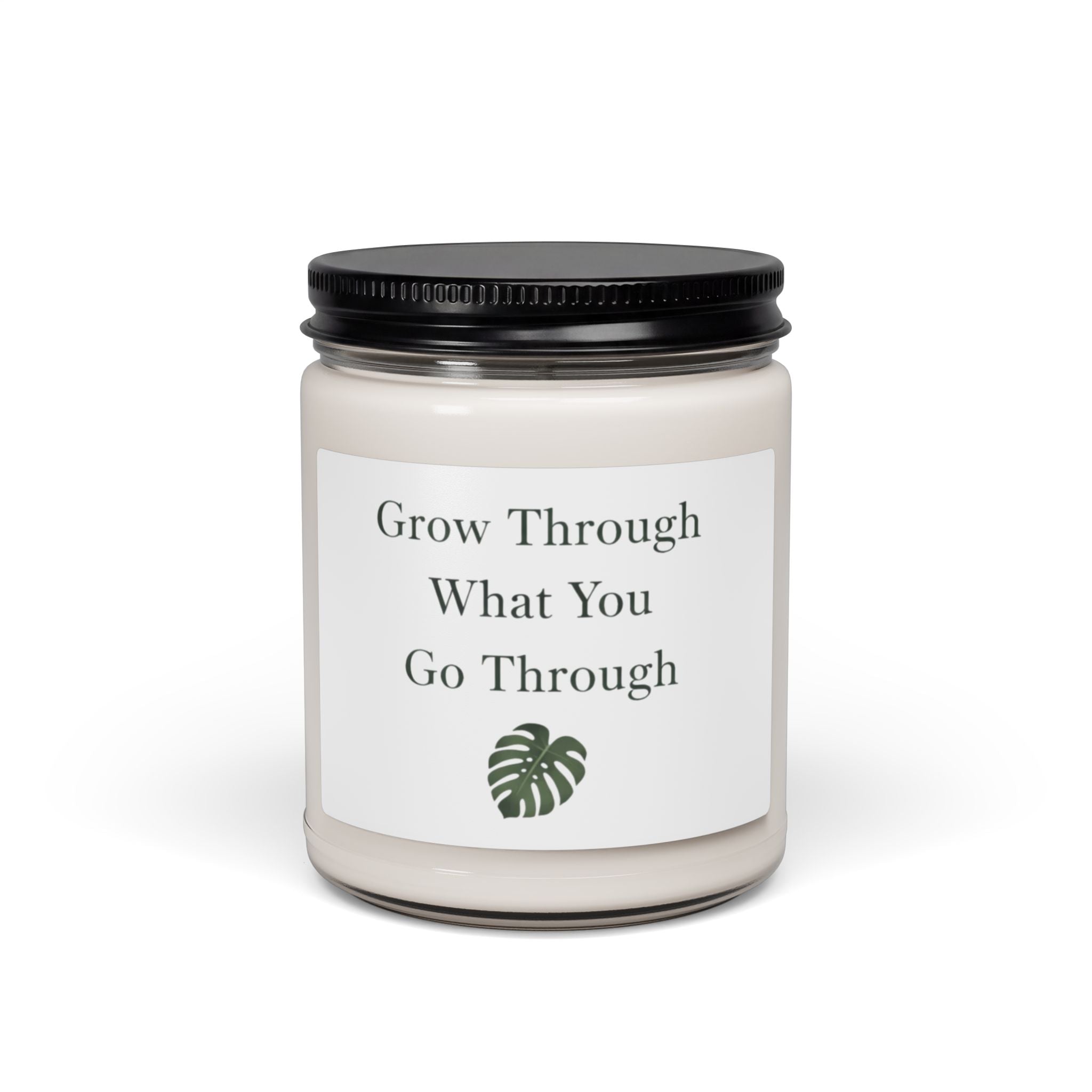 Inspirational Soy Candle 9oz – “Grow Through What You Go Through” Scented Jar