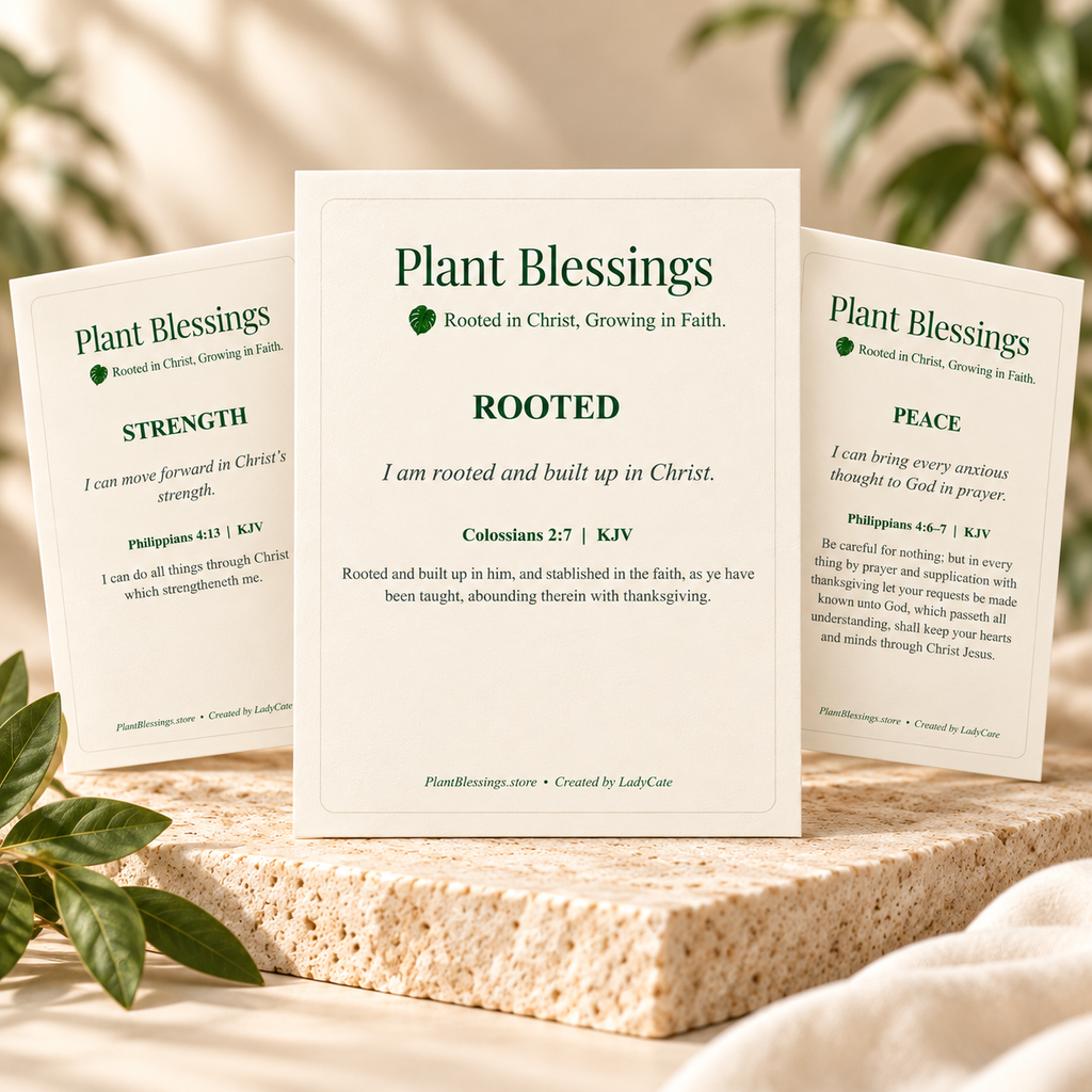 Plant Blessings – 7 Boutique Scripture Affirmation Cards (5x7 Printable Download)